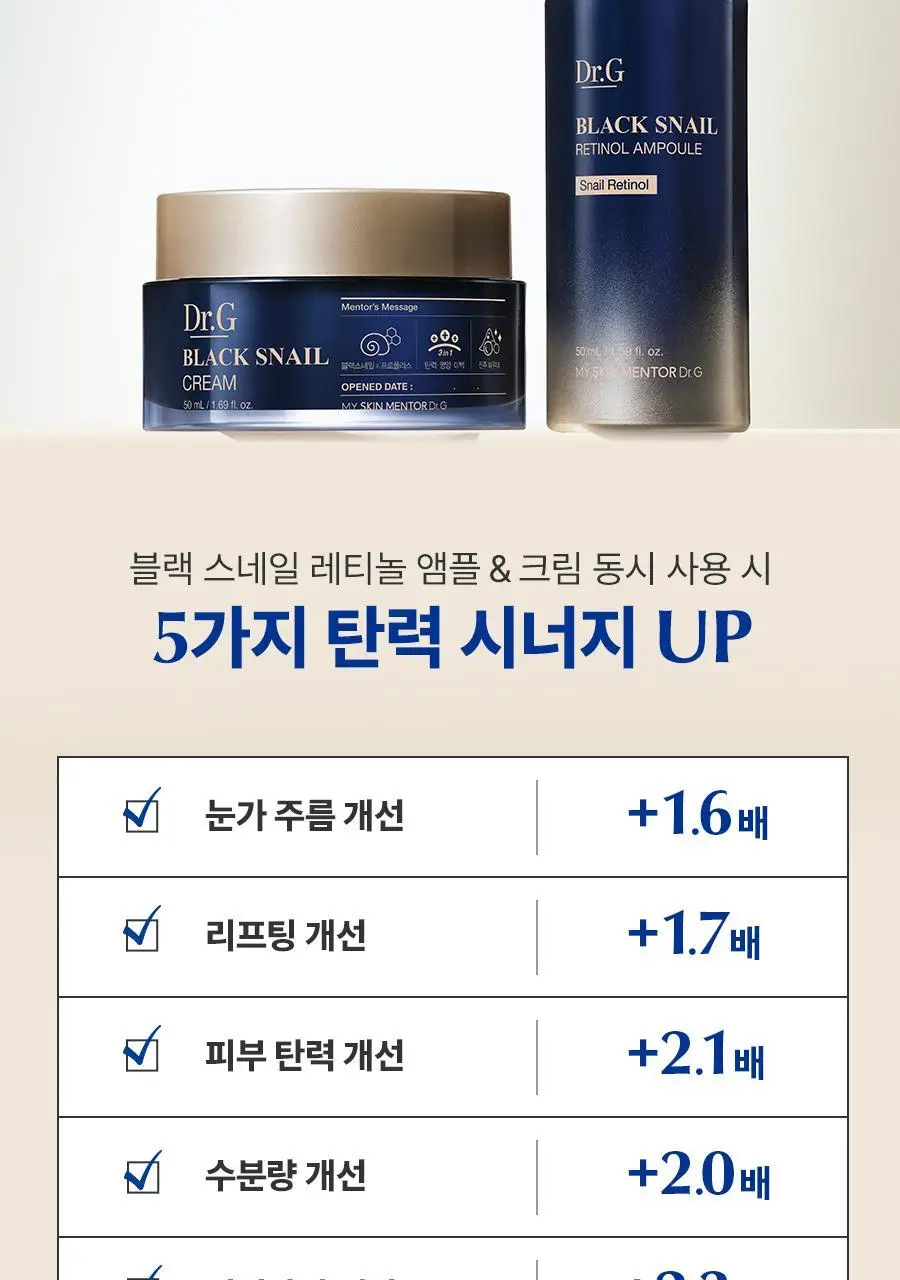 [1+1+증정/광채탄력] 닥터지 블랙스네일 크림 50ml 1+1 기획 +(15ml 추가 증정) 상세페이지 33